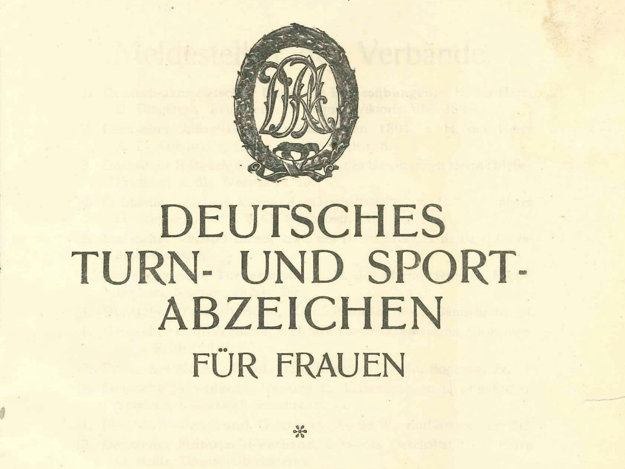 Historische Urkunde des Deutschen Sportabzeichens für Frauen aus dem Jahr 1926
