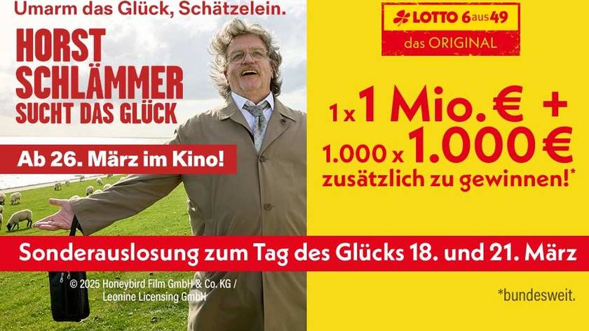 124556 lotto 6aus49 Tag des Glücks Horst Schlämmer Gewinnspiel App