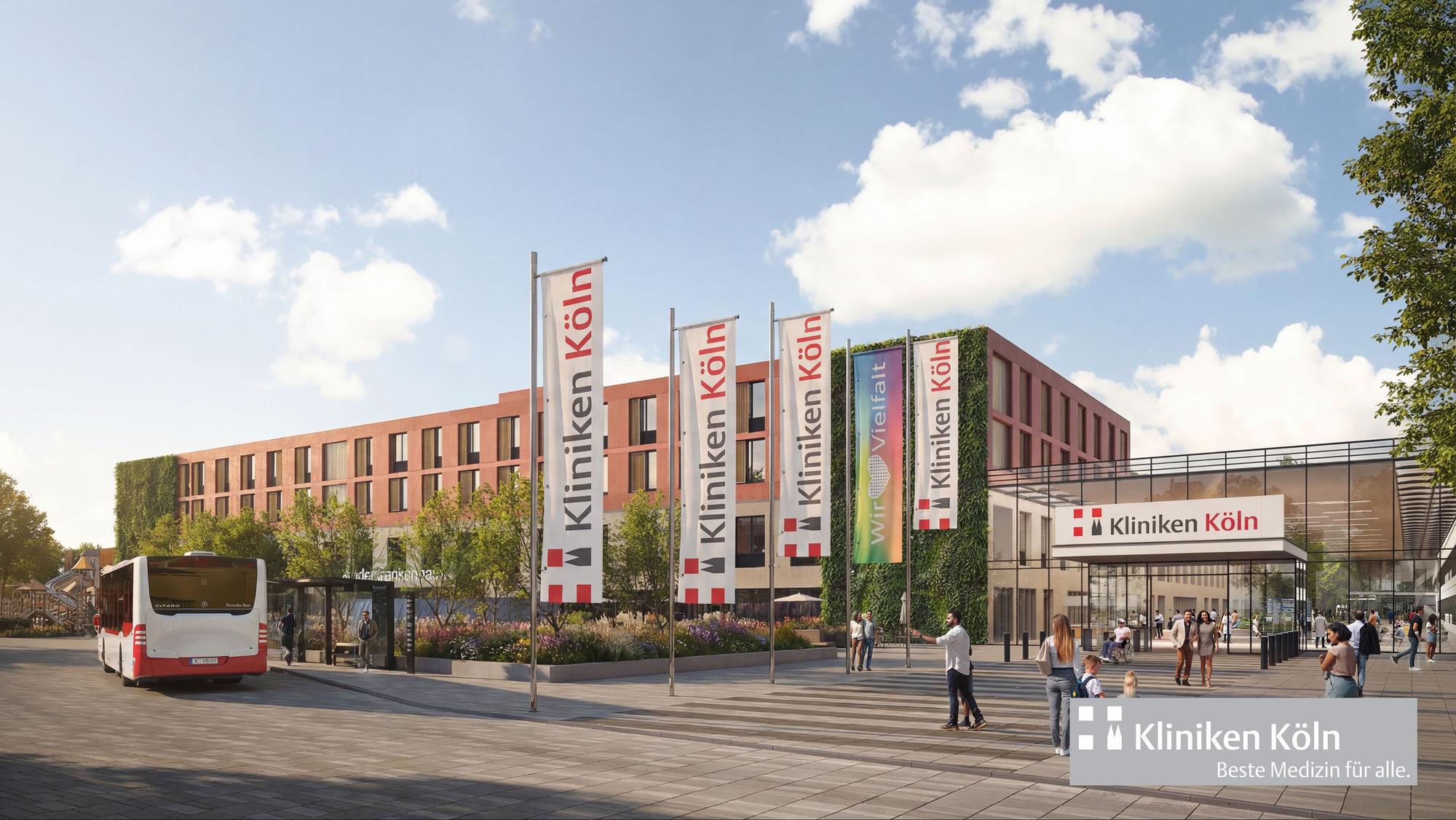 So soll der gemeinsame Standort der Kliniken der Stadt Köln in Merheim mal aussehen.