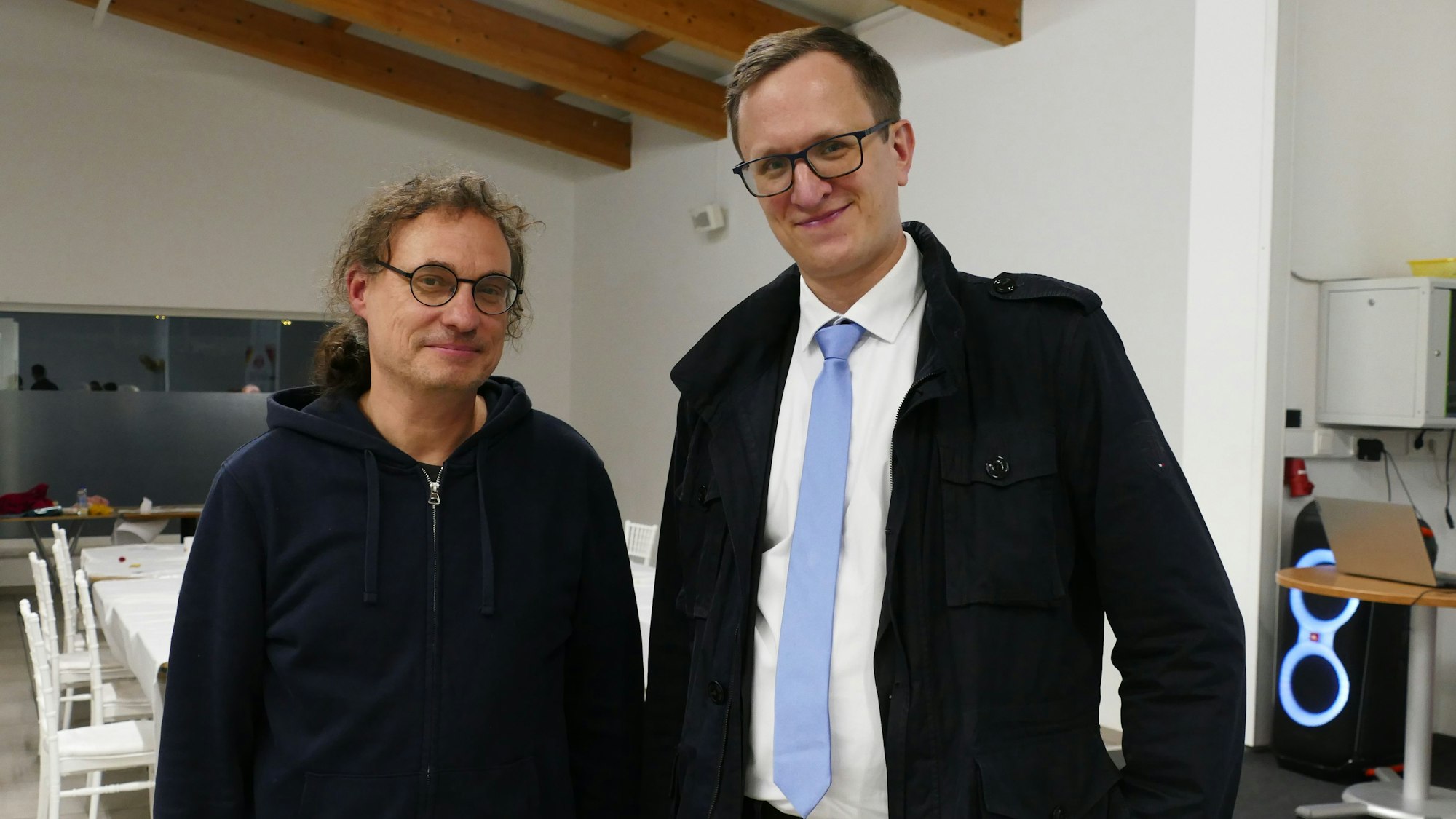 Matthias Lenz, evangelischer Pfarrer in Siegburg, und André Schröder, Referent am Katholisch-Sozialen Institut auf dem Michaelsberg.