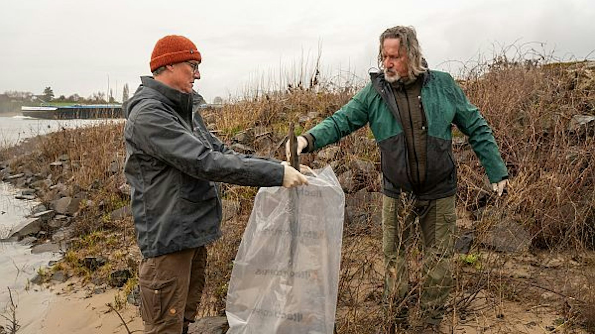 Mitarbeiter des RhFV sammeln die Kadaver für weitere Untersuchungen ein.