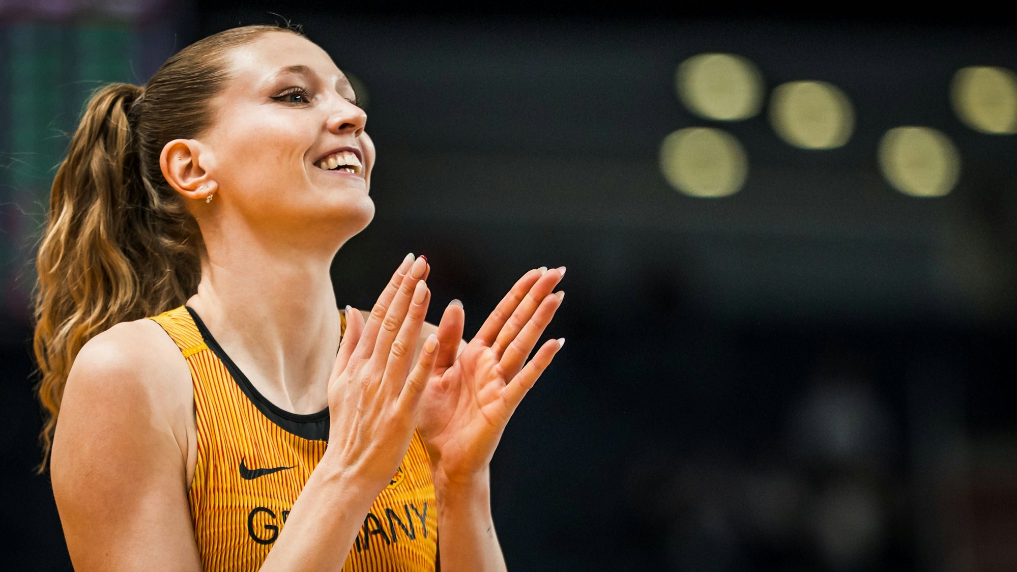 KUJAWY POMORZE, POLAND - MARCH 20: Imke Onnen GER reacts in the womens high jump at the World Athletics Indoor Championships 2026 at Kujawsko-Pomorska Arena Torun on March 20, 2026 in Kujawy Pomorze, Poland. Copyright: xUlfxSchillerx