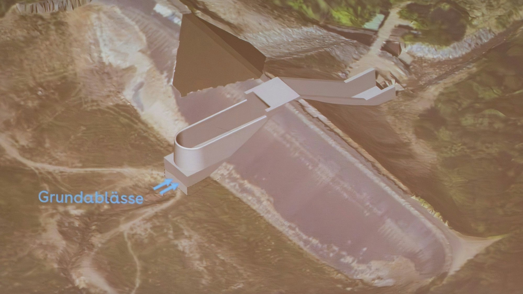 Eine Visualisierung zeigt, wie der Damm einmal aussehen könnte.