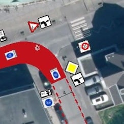 Die Grafik zeigt einen rot markierten Straßenabschnitt.