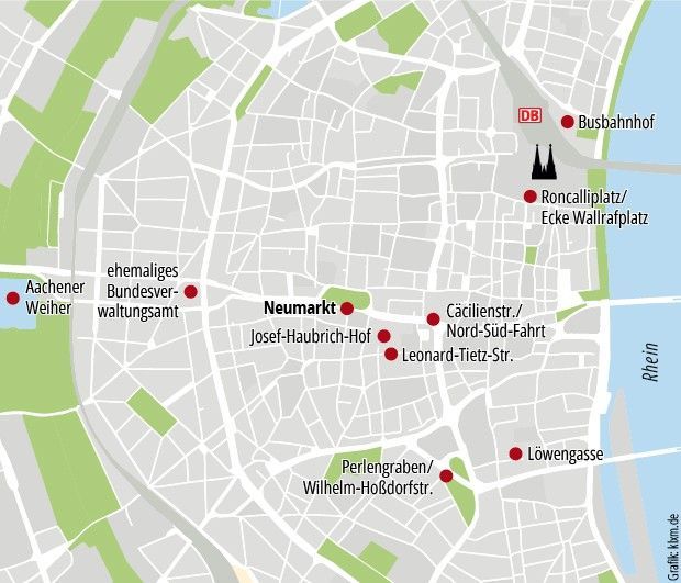 Diese Standorte für das Suchthilfezentrum hat die Stadt Köln untersucht.