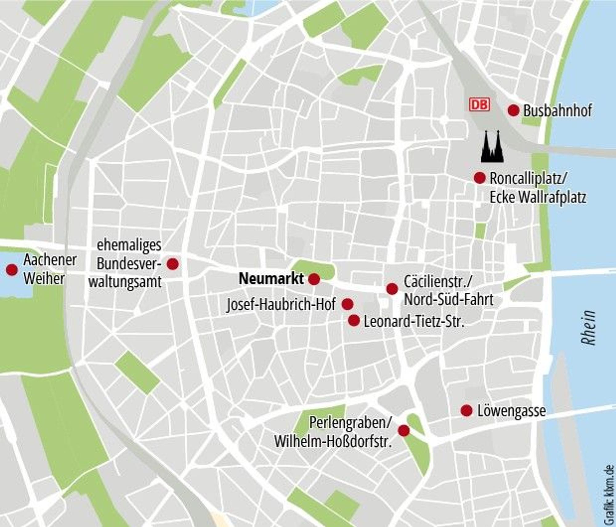 Diese Standorte für das Suchthilfezentrum hat die Stadt Köln untersucht.