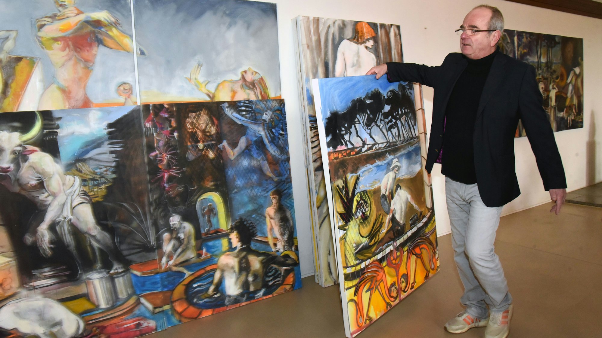 Gerd Lony präsentiert großformatige Malereien.