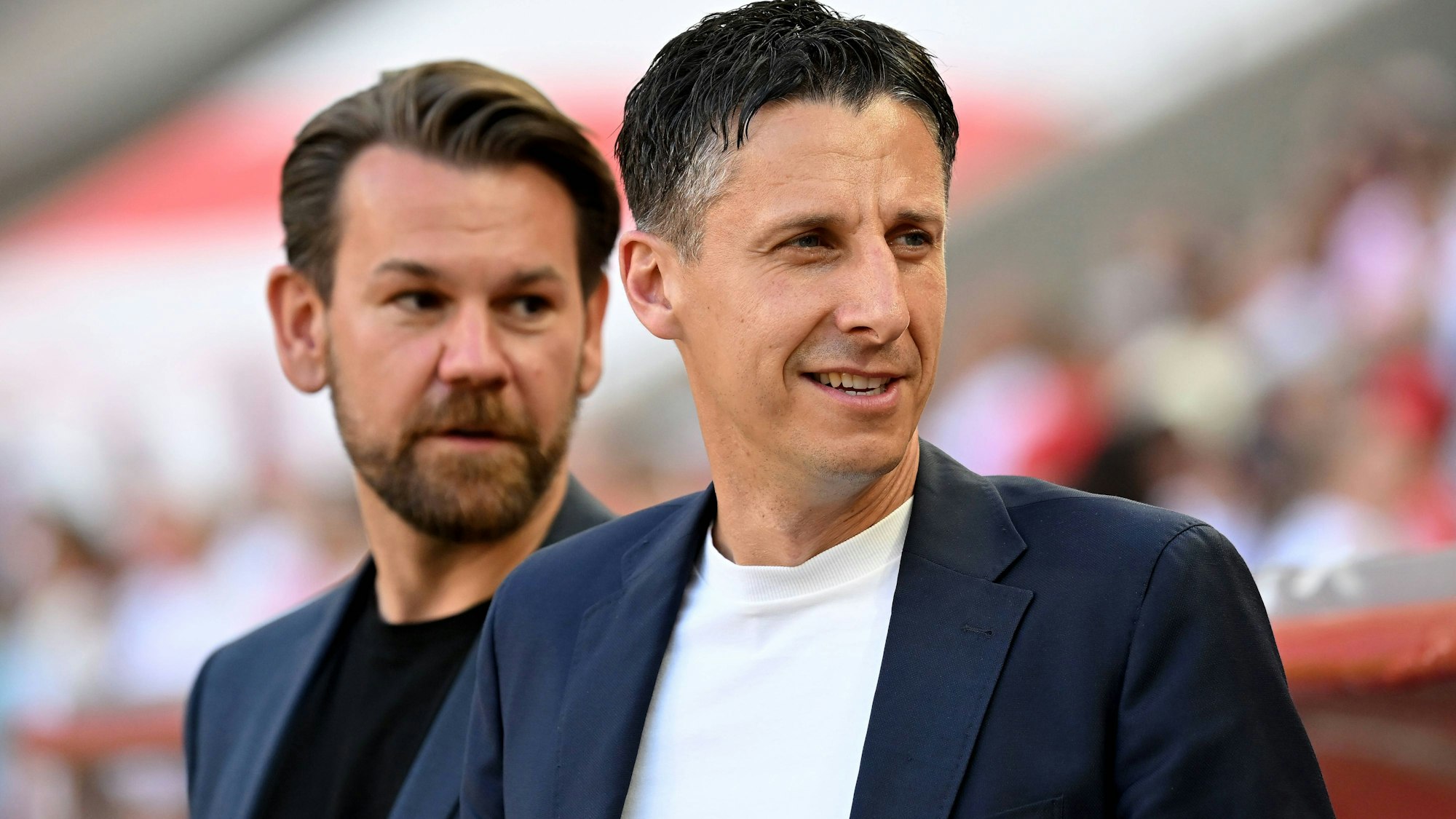 Christian Keller (r.) arbeitete drei Jahre lang als Sportchef des 1. FC Köln. Beerbt wurde er vom damaligen Lizenzspieler-Leiter Thomas Kessler (l.).