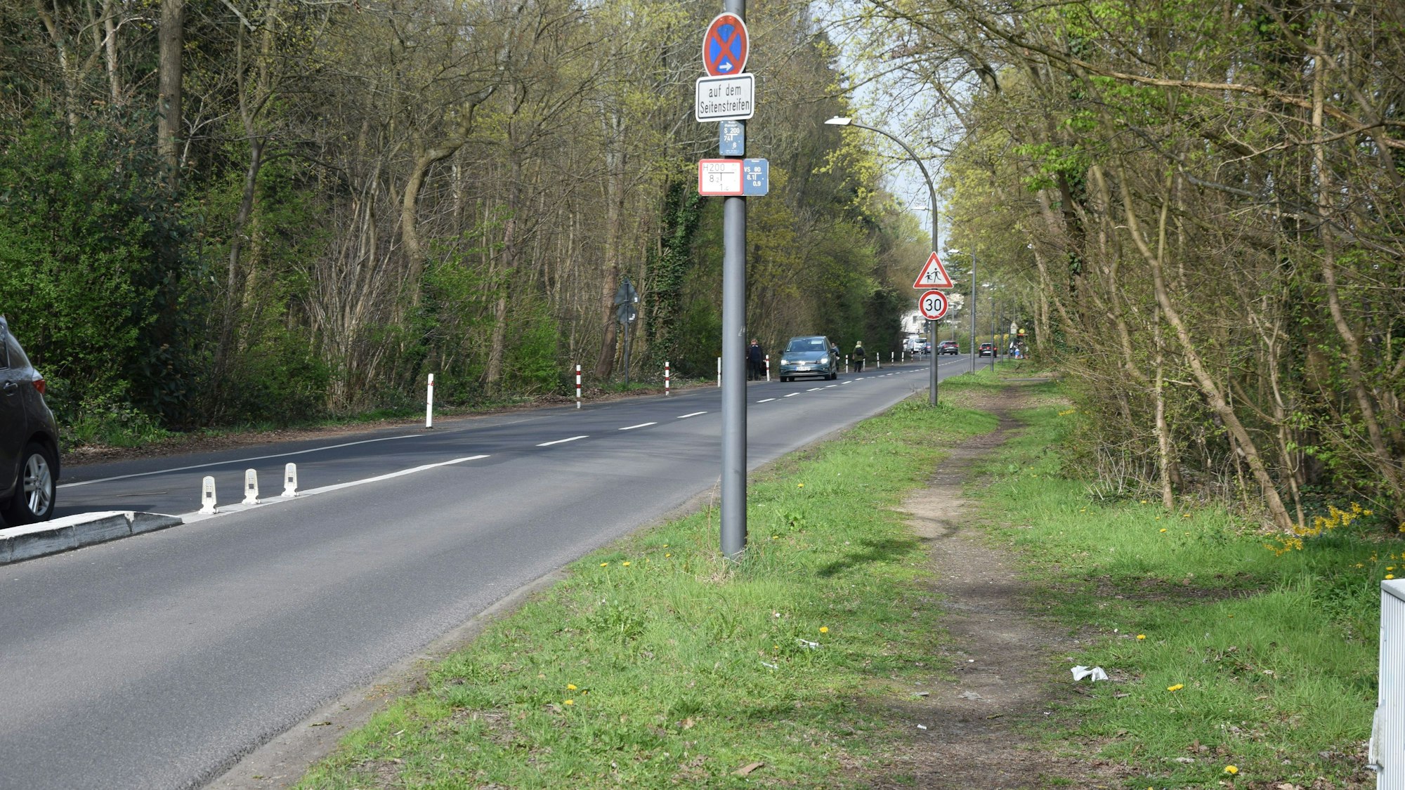 Der unbefestigte Weg entlang des Zeisbuschwegs