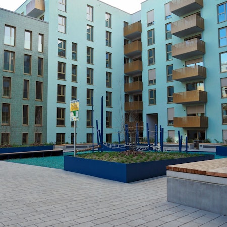 Das neue Quartier ist autofrei. Die ersten Wohnungen sind bereits bezogen.