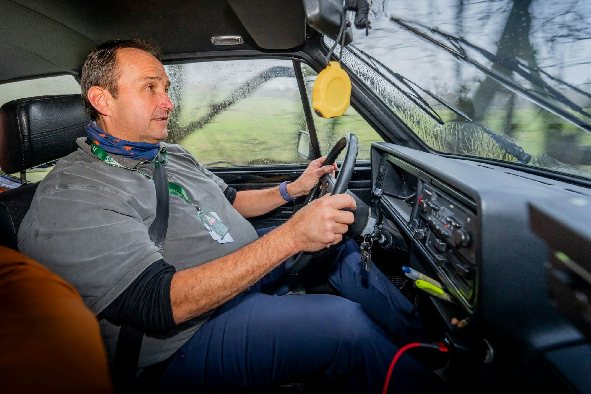 Golf GTI von 1984 bei der Oldtimer-Rallye LeJog