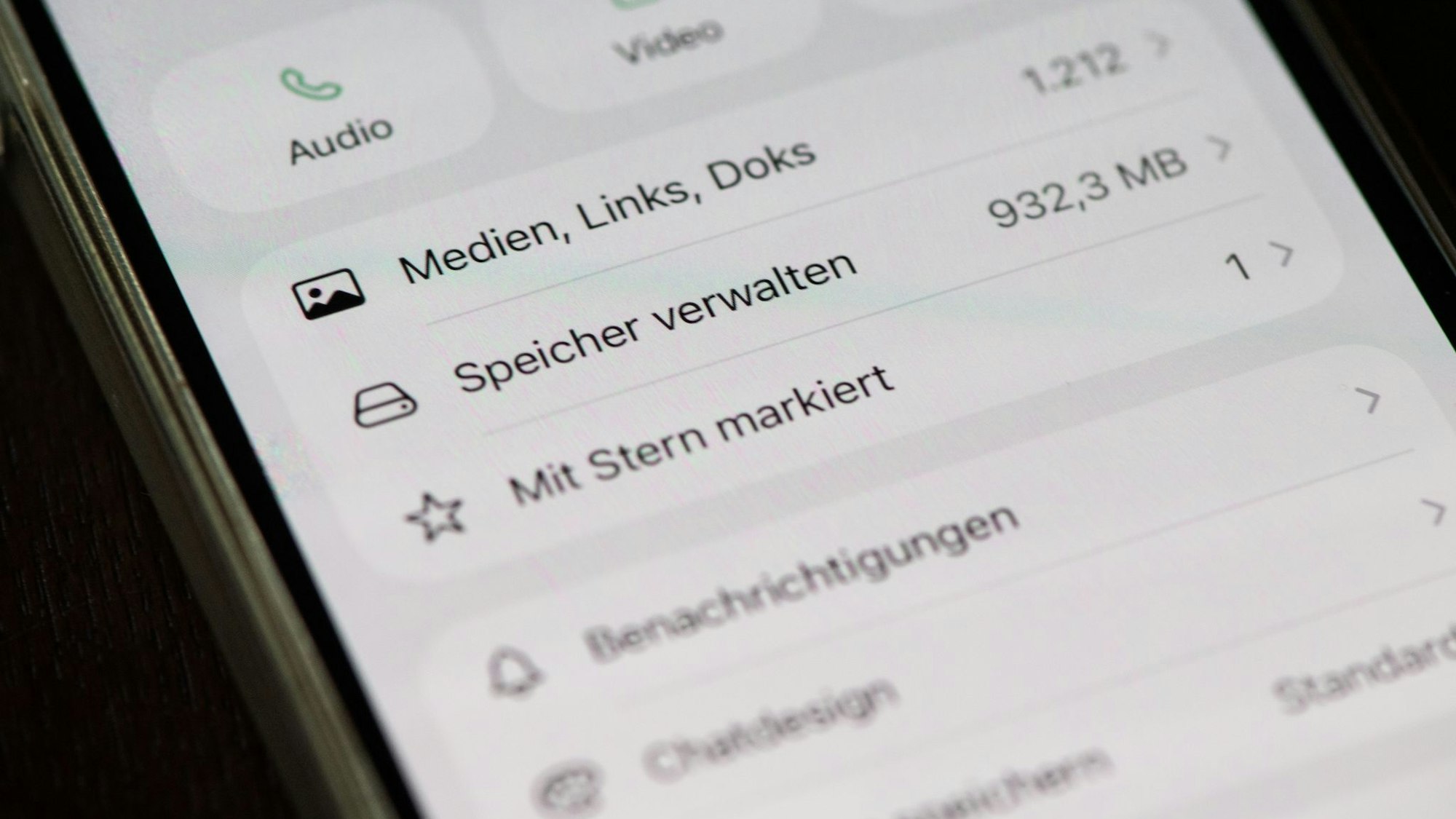 Speicherplatz eines WhatsApp-Chats