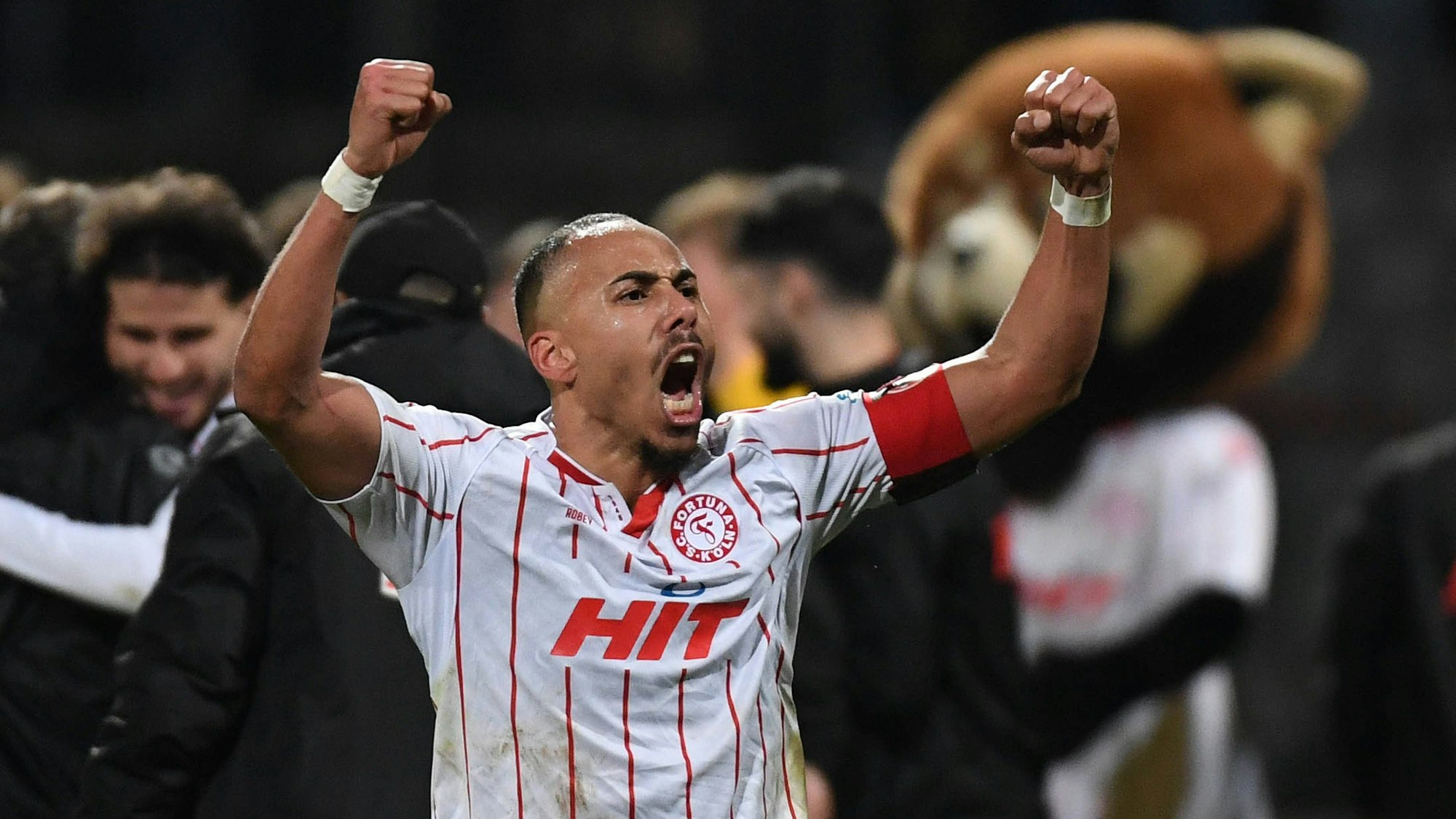 26.02.2026, xophax, Fussball - Verbands - Pokal Viertelfinale Bitburger-Pokal 2025/2026 SC Fortuna Köln gegen TSV Alemannia Aachen Robin Afamefuna SC Fortuna Köln Koeln *** 26 02 2026, xophax, Football Association Cup Quarterfinals Bitburger Pokal 2025 2026 SC Fortuna Köln vs TSV Alemannia Aachen Robin Afamefuna SC Fortuna Köln Koeln