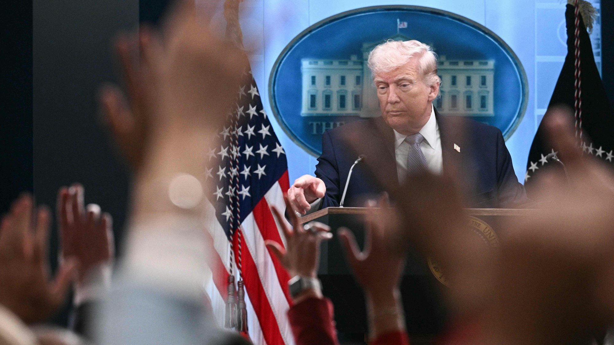 US-Präsident Donald Trump bei einer Pressekonferenz im Weißen Haus. (Archivbild)
