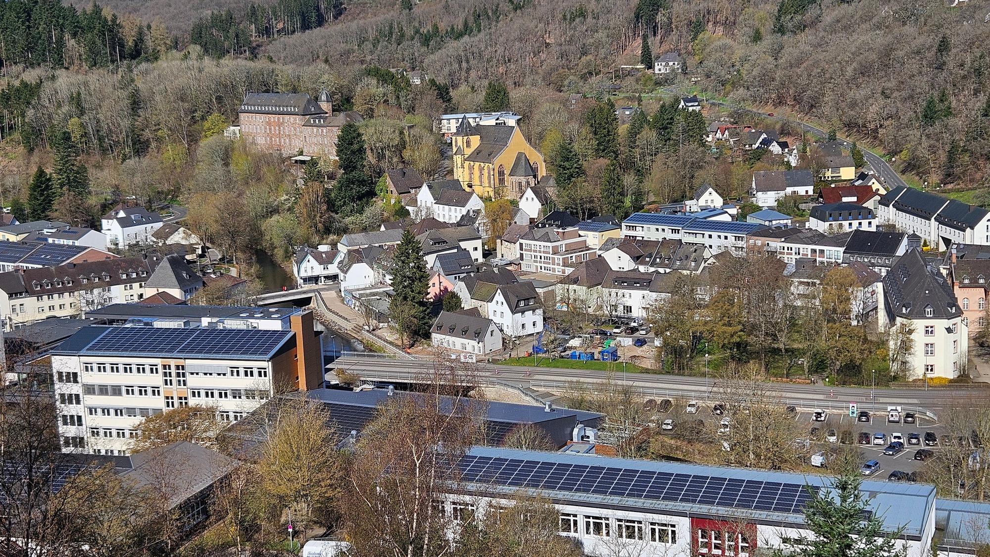 Blick aus der Vogelperspektive auf Schleiden.