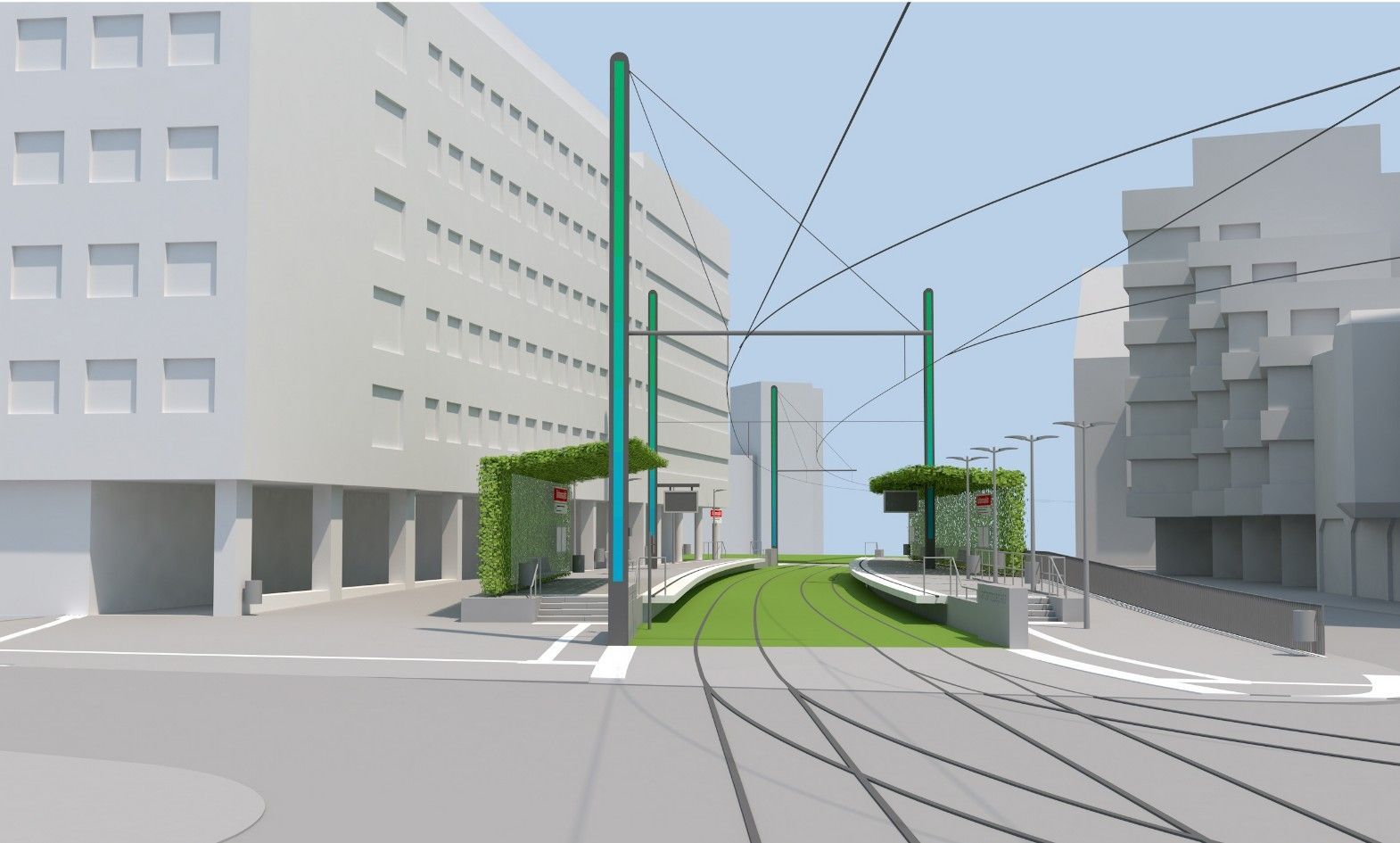 So sollen die neuen Wartehäuschen am Barbarossaplatz aussehen.