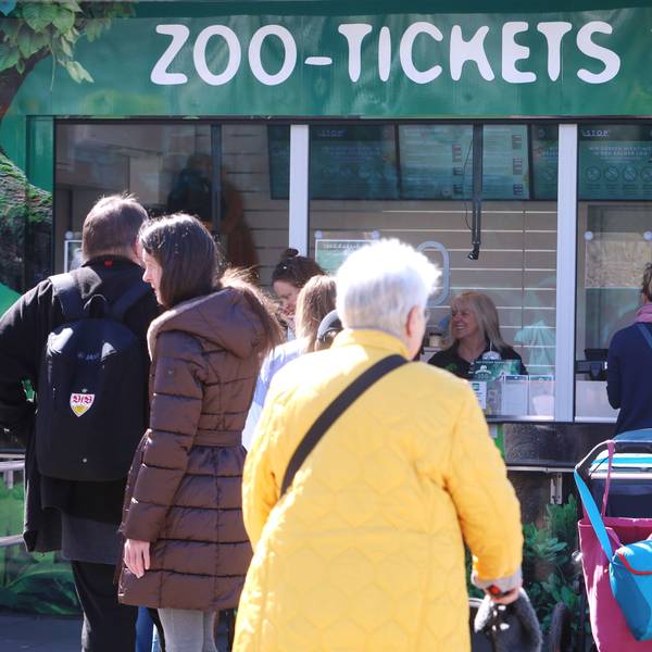 An der Zoo-Kasse werden die Tickets künftig teurer. Der Zoo rät zum Online-Kauf.