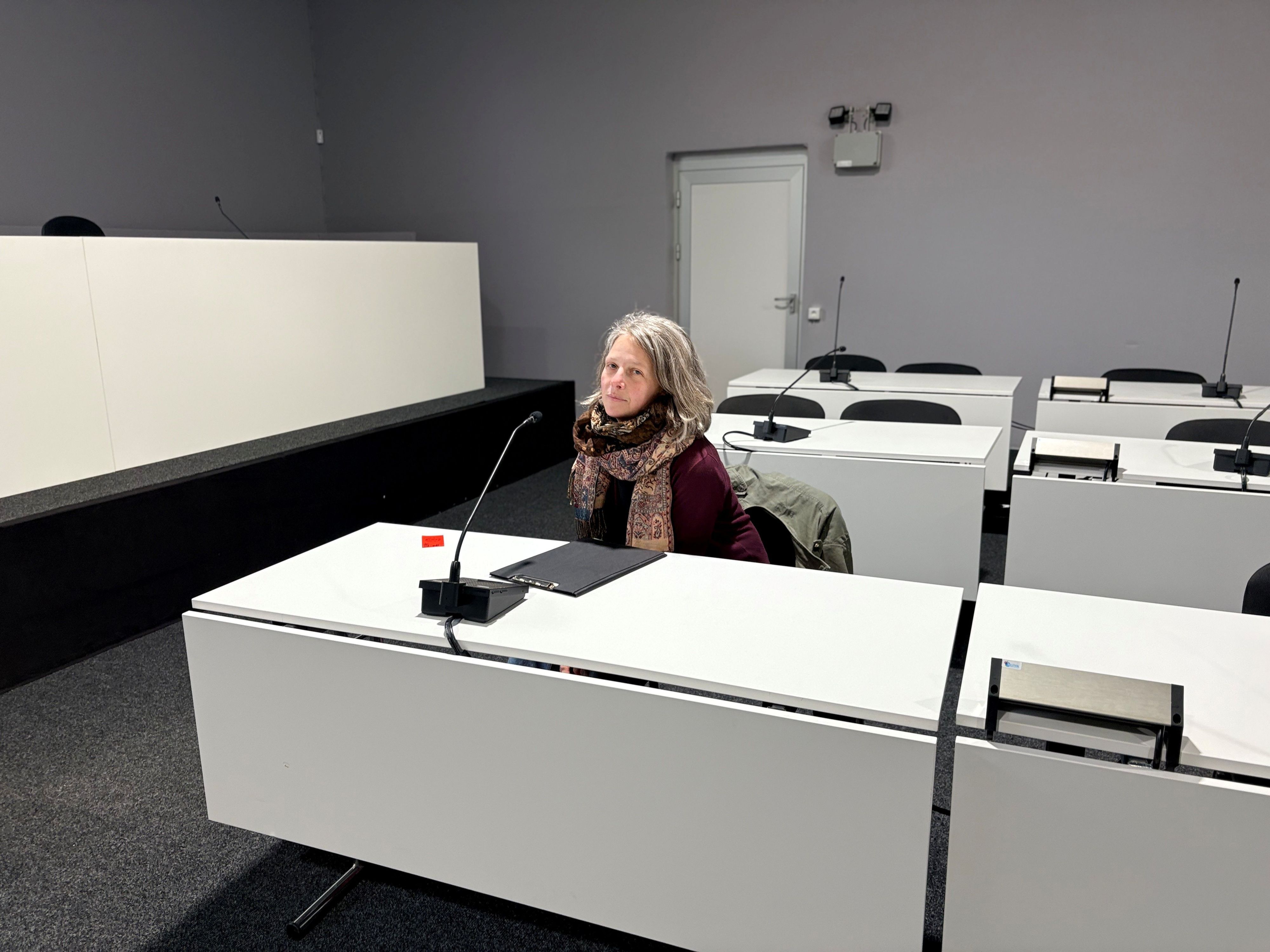 Die Aktivistin Caroline Schmidt beim Prozess im Kölner Amtsgericht