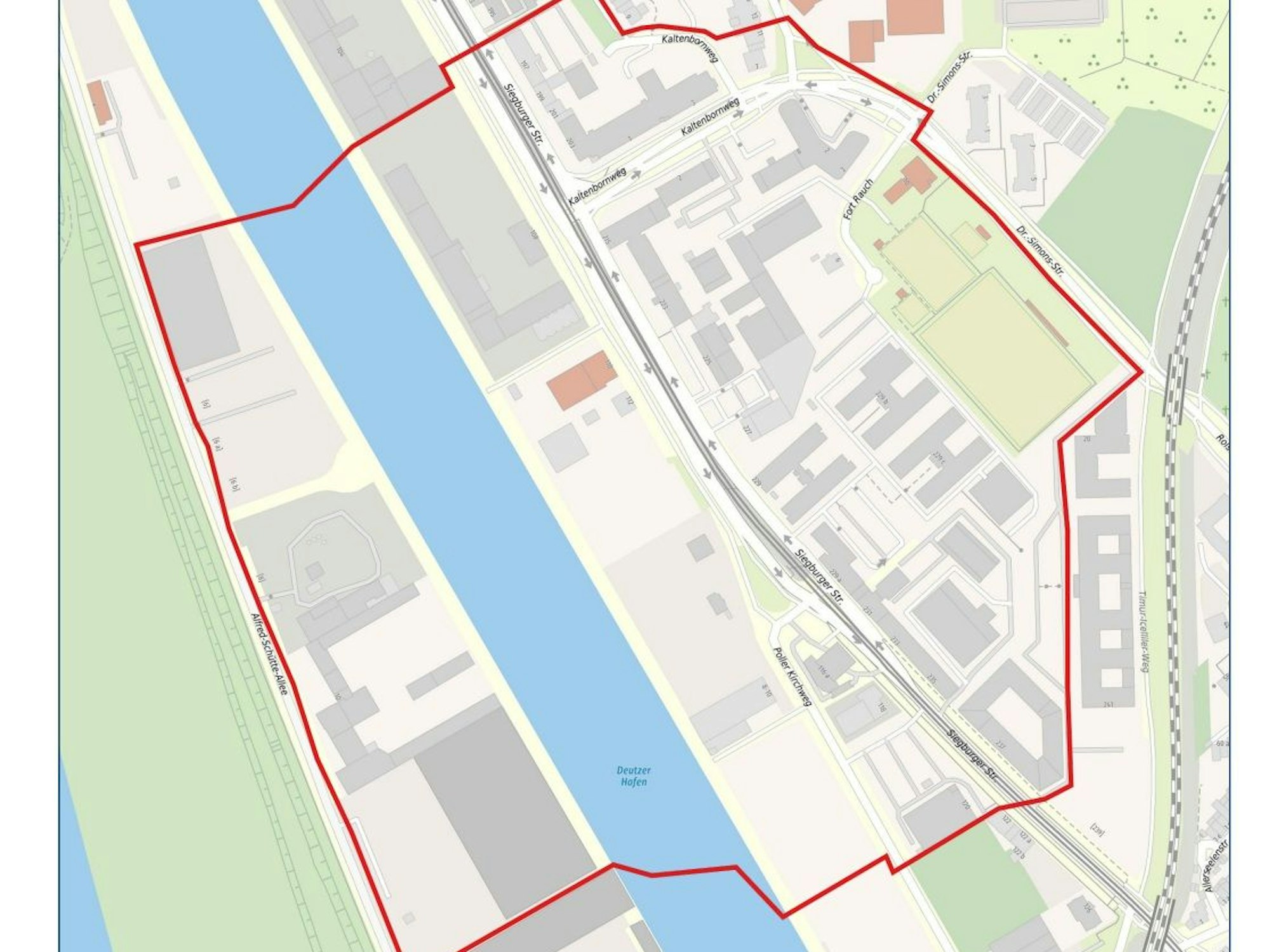 Die Stadt Köln hat einen Gefahrenbereich von 300 Metern um den Fundort der Bombe in Köln-Deutz vorgesehen.