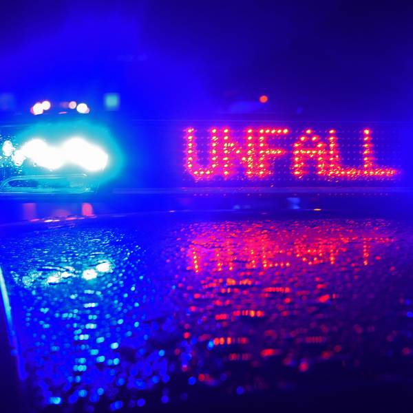 Polizei-Blaulicht bei Unfallaufnahme.