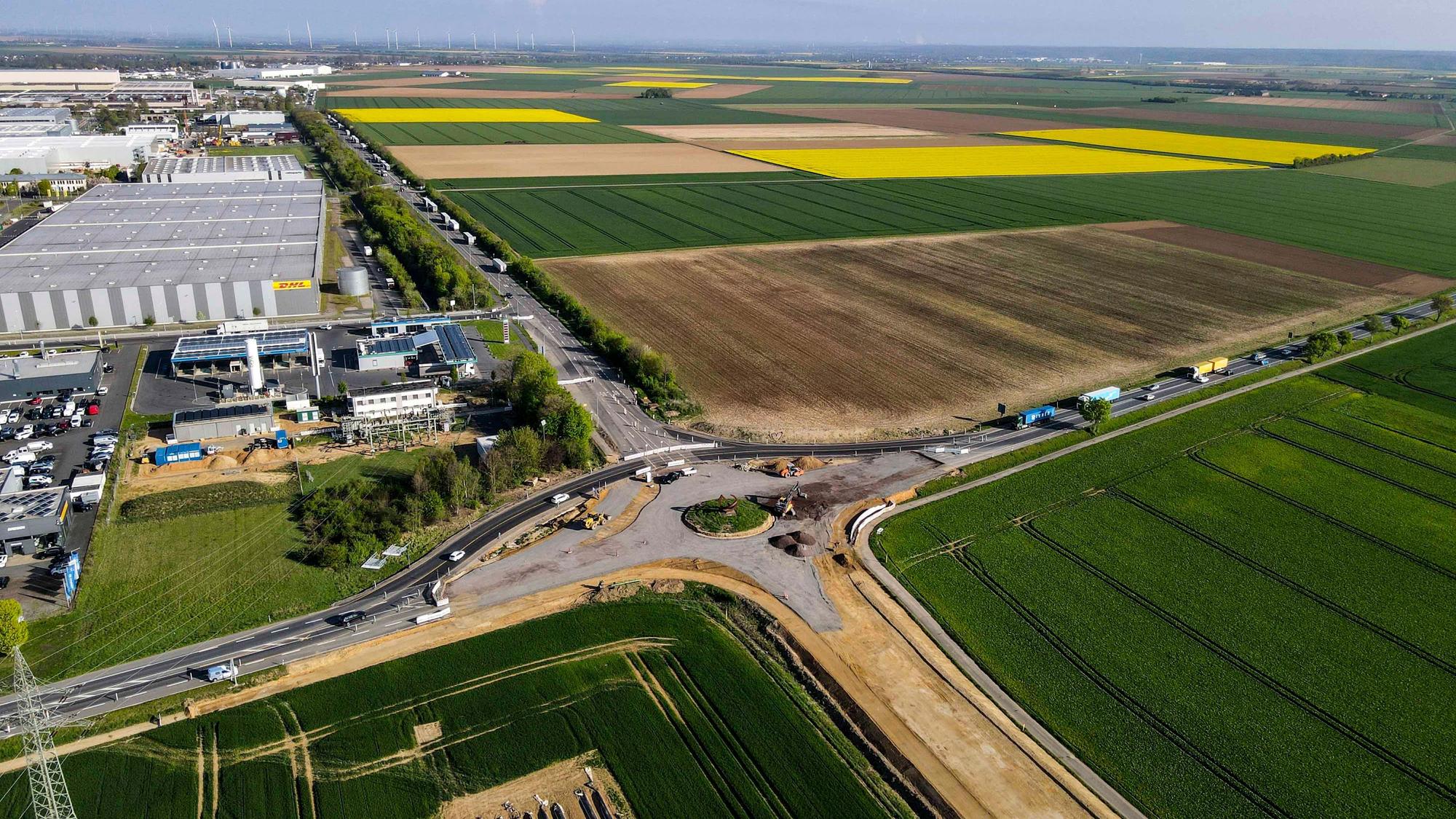 Das Luftbild zeigt die Prime Site Rhine Region.