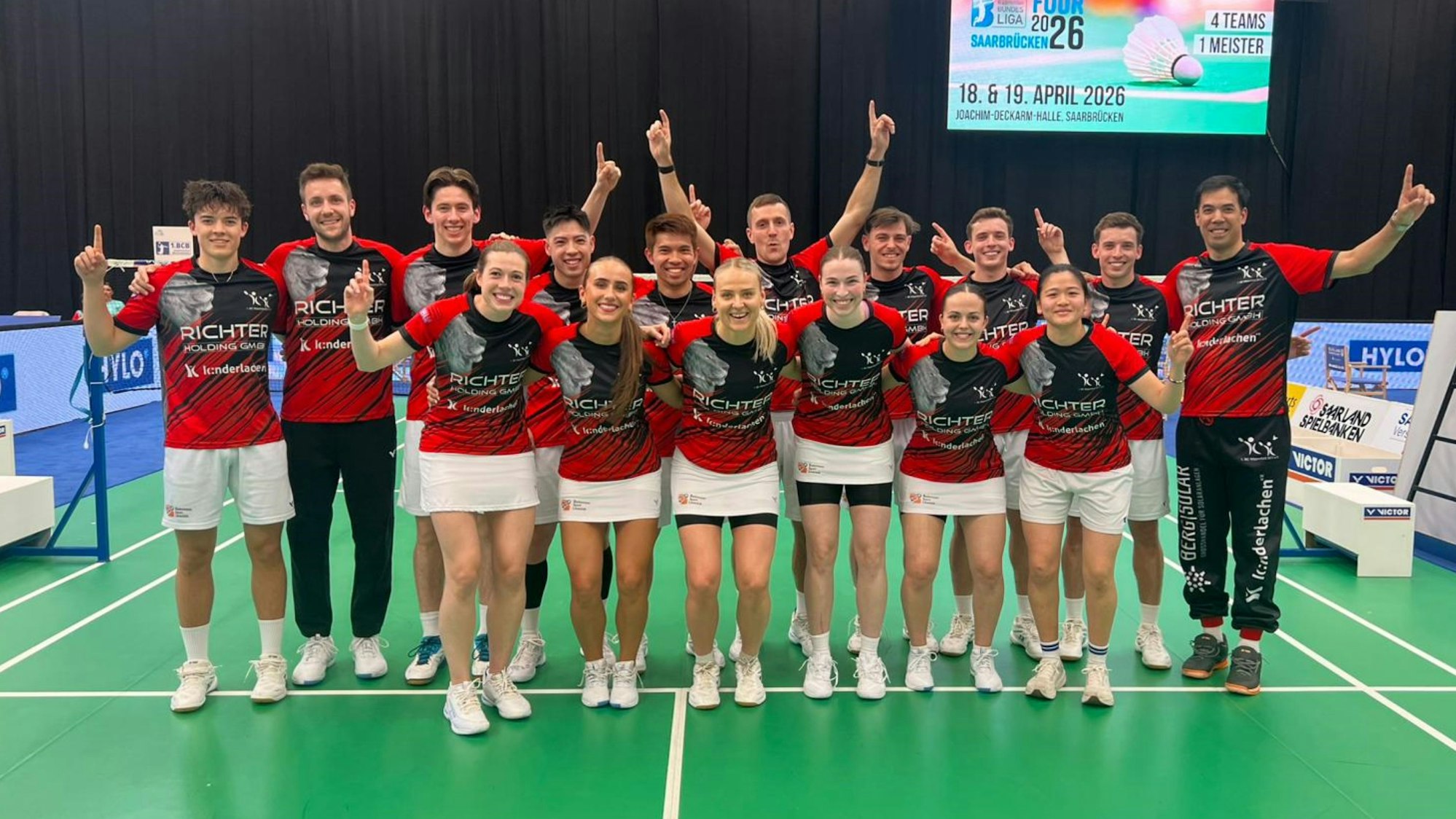 Mannschaftsfoto einer Badminton-Mannschaft