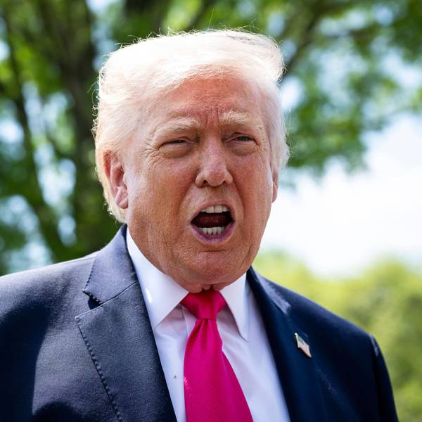 US-Präsident Donald Trump im Gespräch mit Reportern vor dem Weißen Haus. (Archivbild)