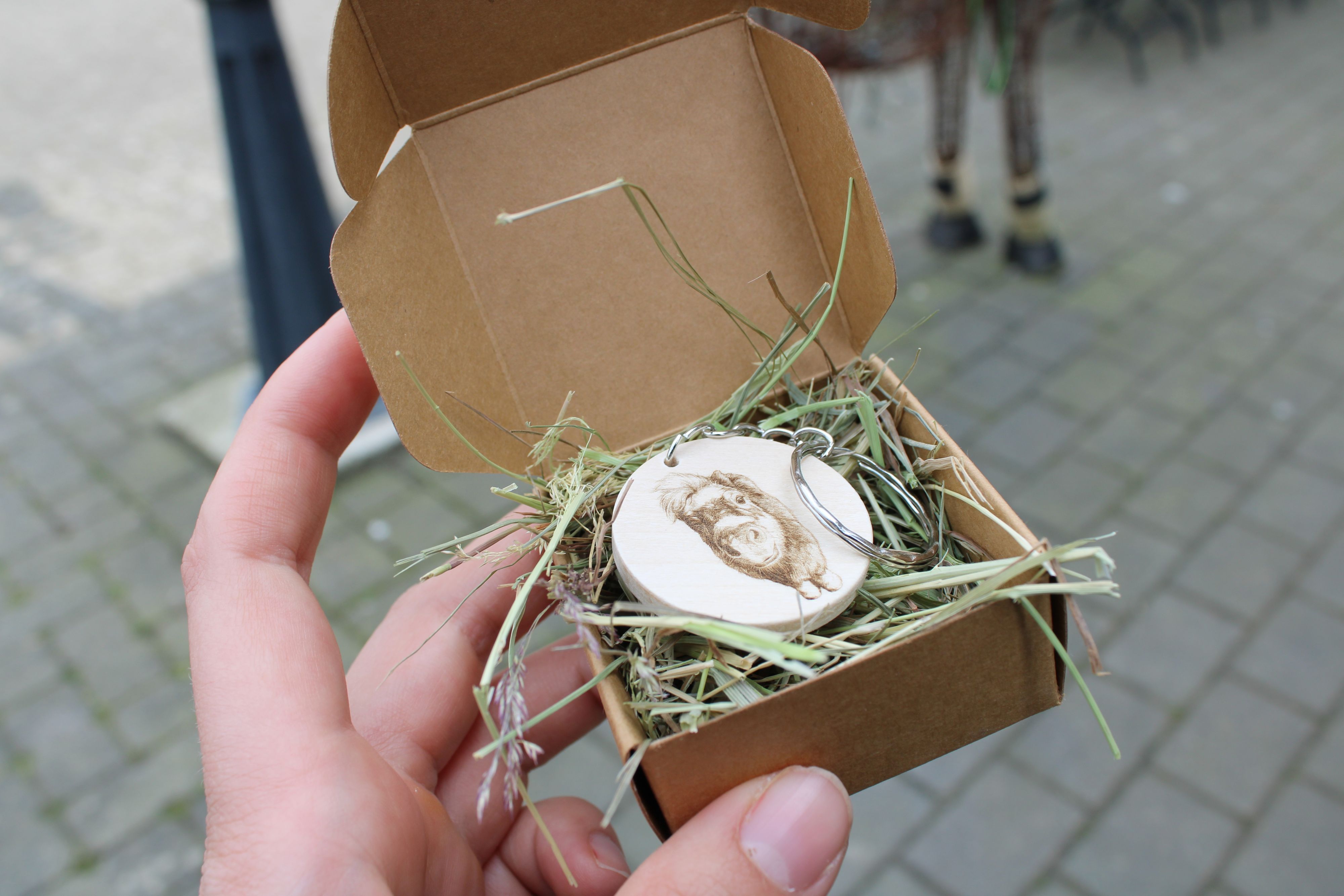 Tara Tierhilfe in Lohmar: Shetlandpony Otto (45) ist zum Instagram-Star geworden. Von ihm gibt es auch Merch - hier ein Schlüsselanhänger.