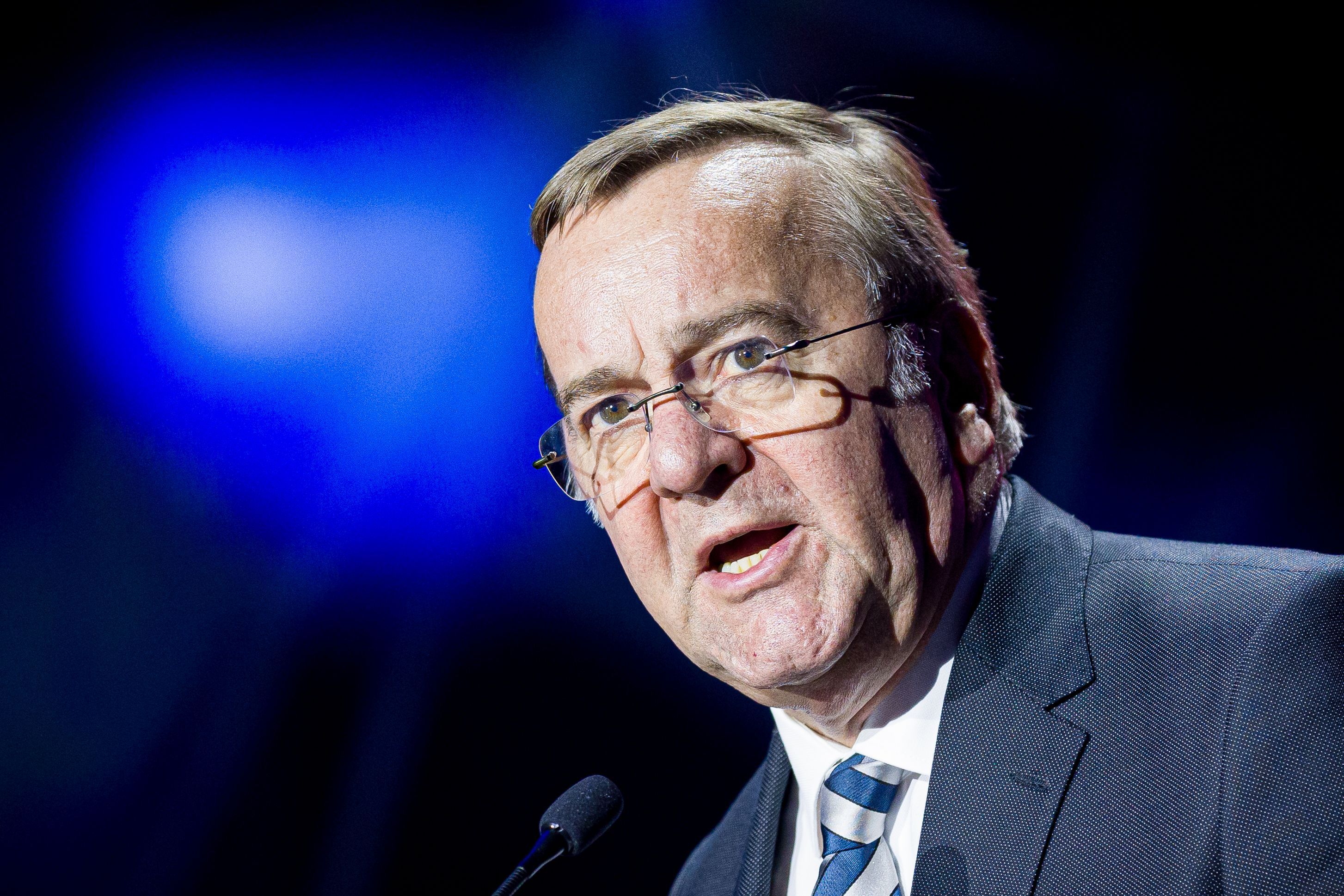 Boris Pistorius (SPD), Verteidigungsminister, hält auf der Hannover Messe einen Vortrag.