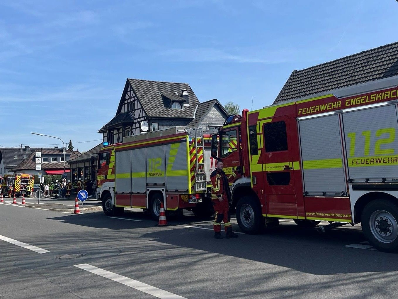 Eine Feuerwehr im Einsatz.