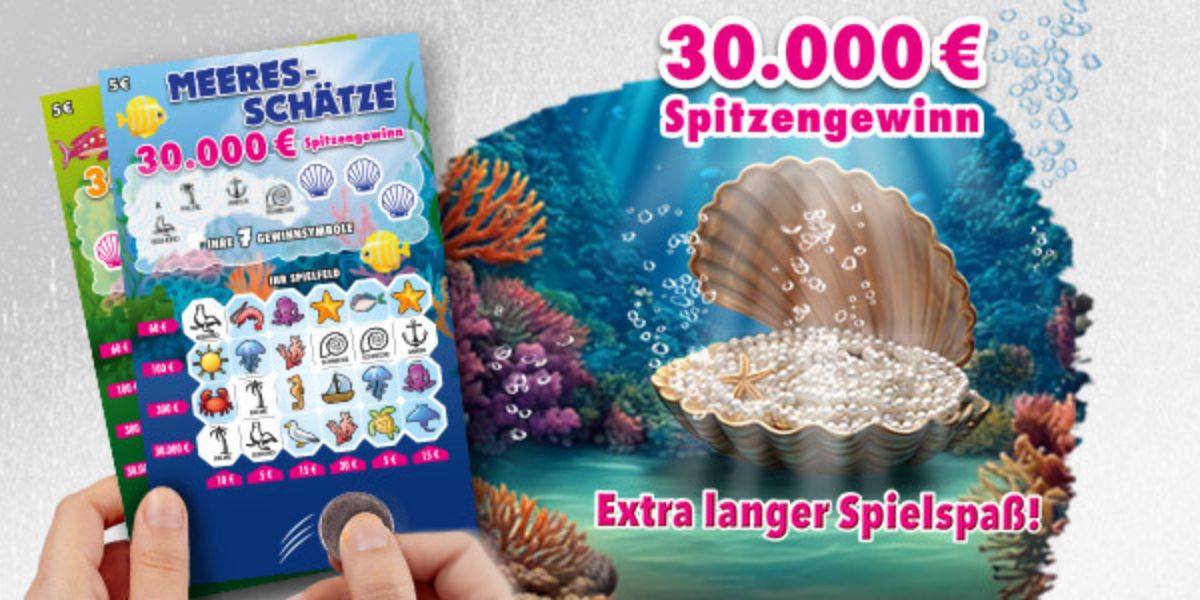 Abgebildet ist das WestLotto-Rubbellos „Meeres-Schätze“