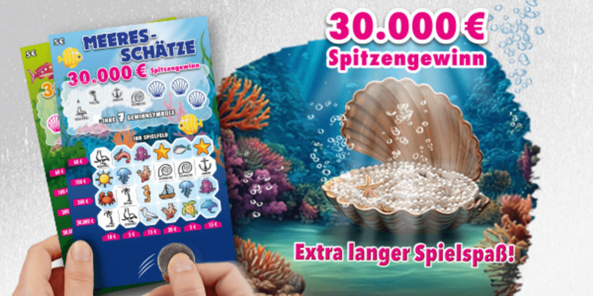 Abgebildet ist das WestLotto-Rubbellos „Meeres-Schätze“