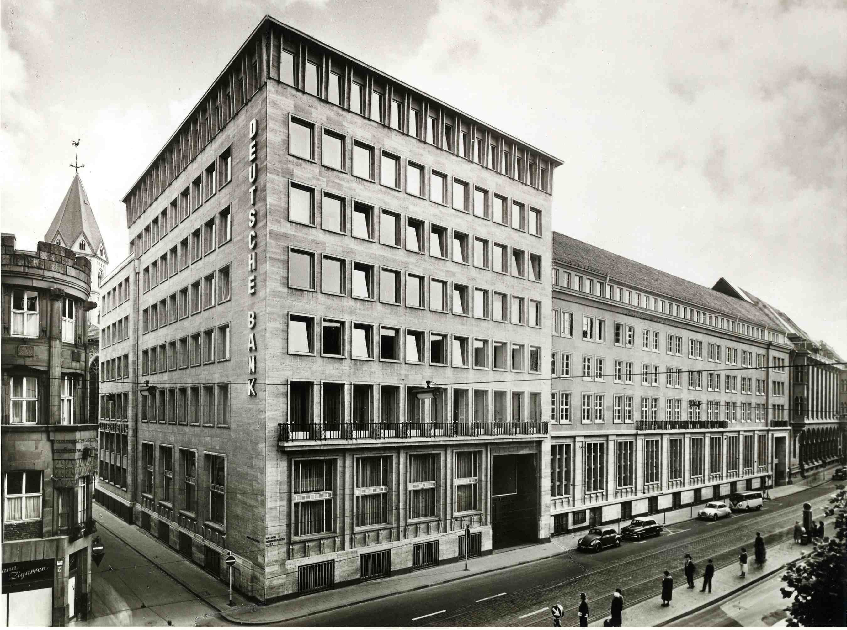 Deutsche Bank-Filiale An den Dominikanern nach dem Wiederaufbau 1958