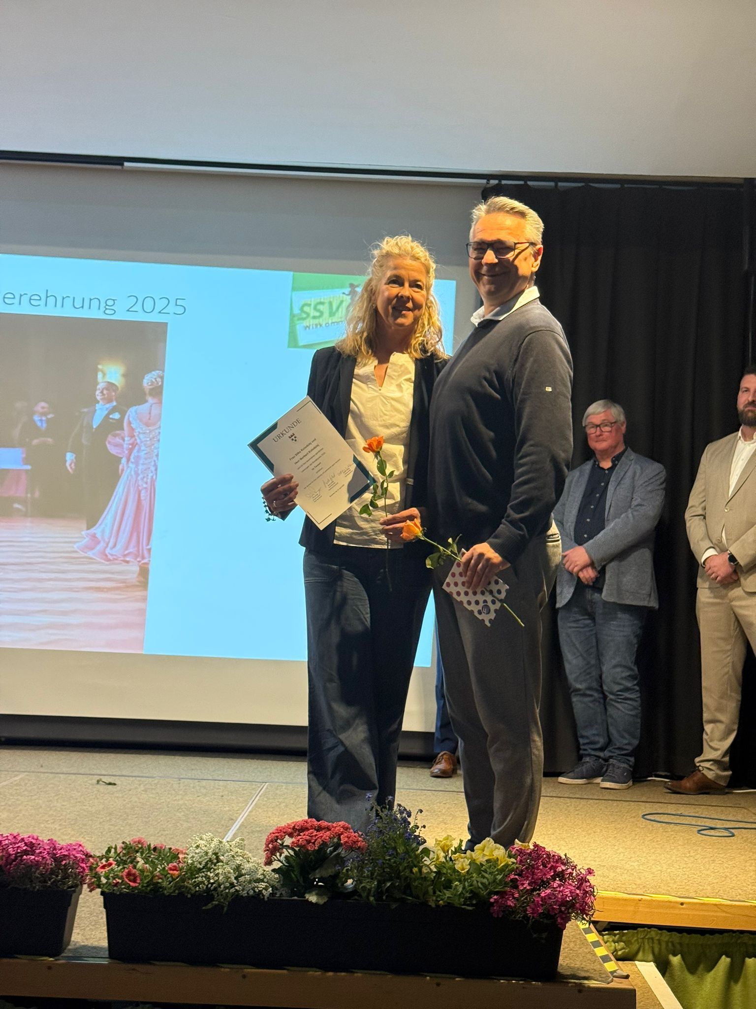 Silke und Norbert Kolodziej bei der Preisverleihung zum „Sportler des Jahres“ am Freitagabend