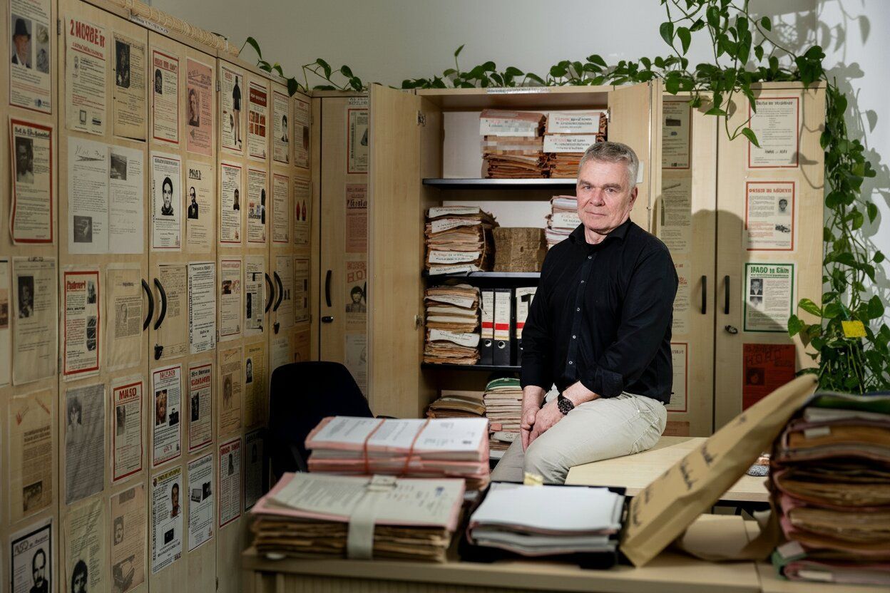 Cold-Case-Ermittler Markus Weber in seinem Büro.