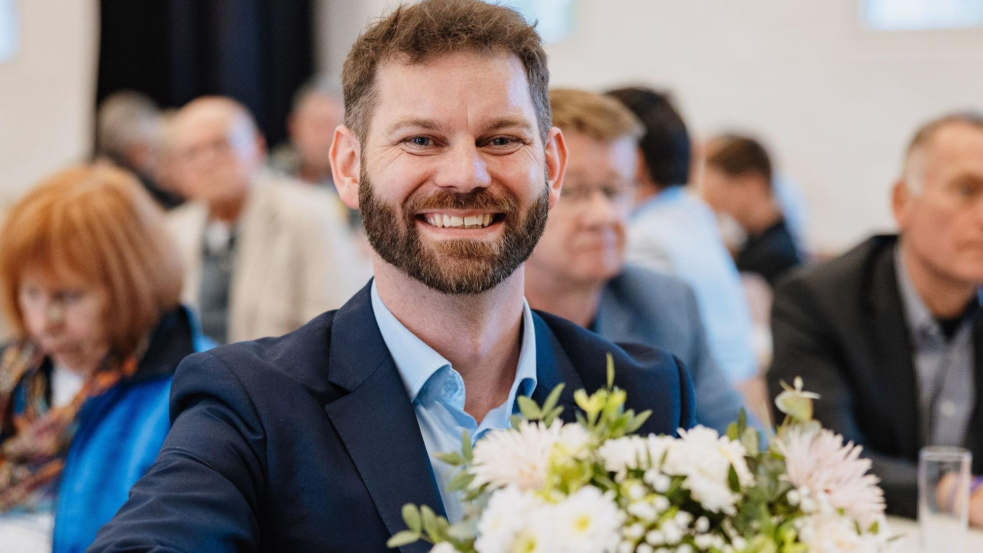 CDU-Politiker Florian Braun nach seiner erfolgreichen Wahl zum Landtagskandidaten.