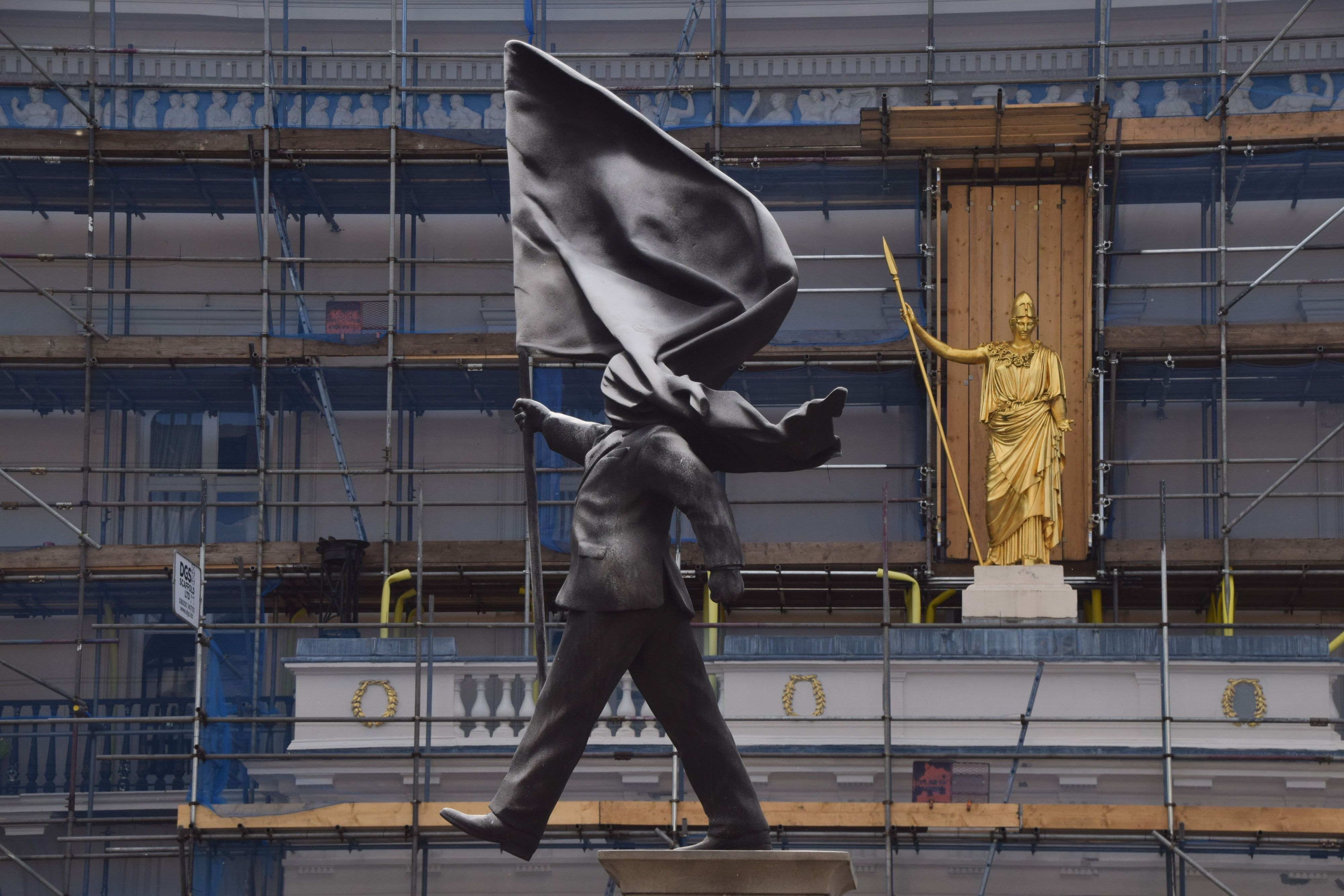 Die neue Banksy-Statue in London.