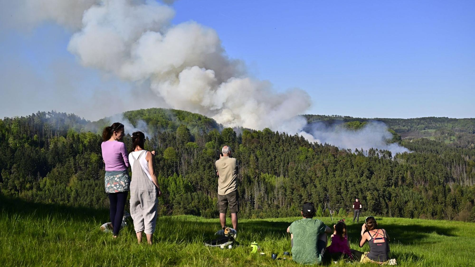 Waldbrand im Nationalpark Böhmische Schweiz