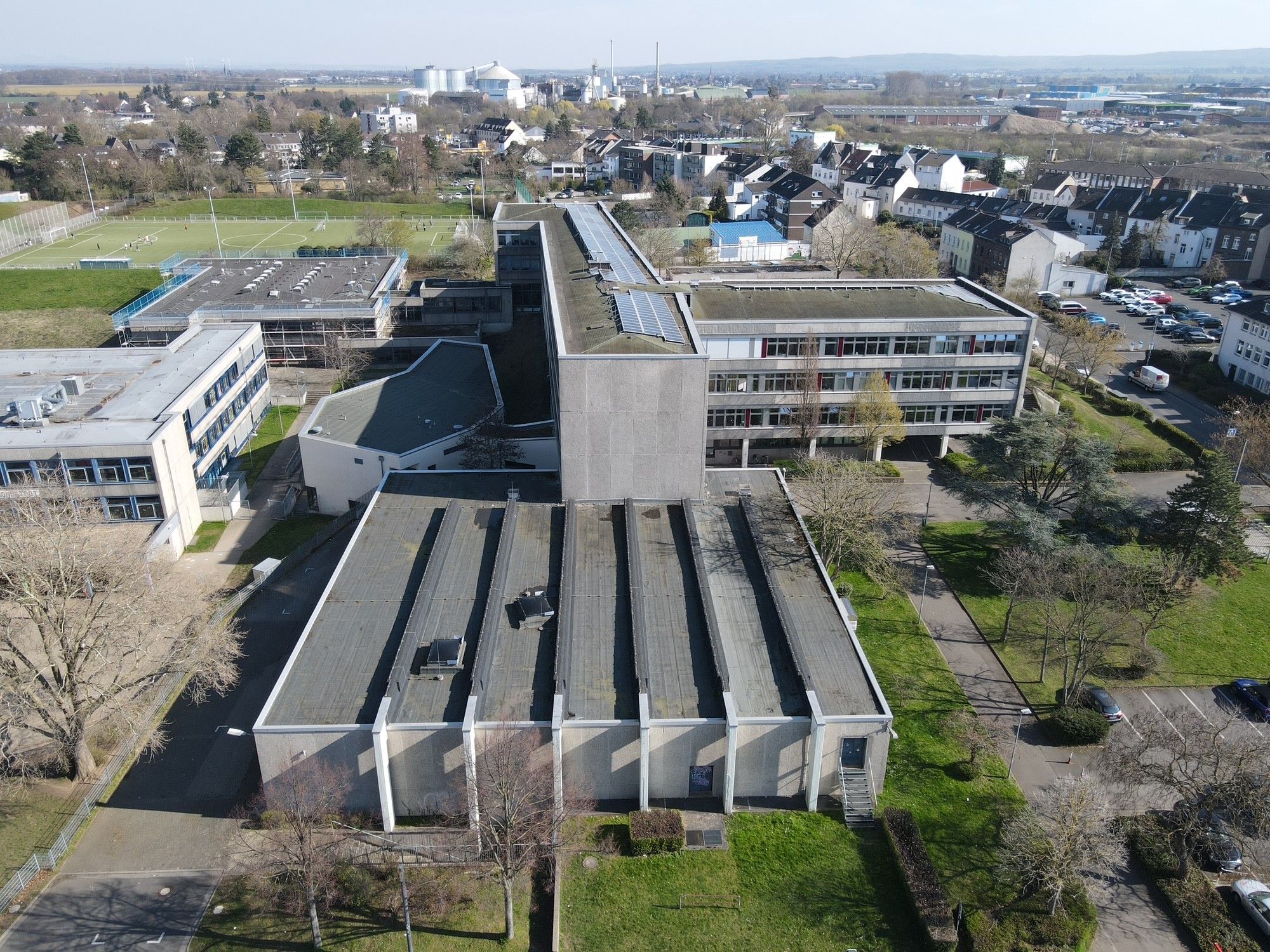 Das Luftbild zeigt das Euskirchener Stadttheater.