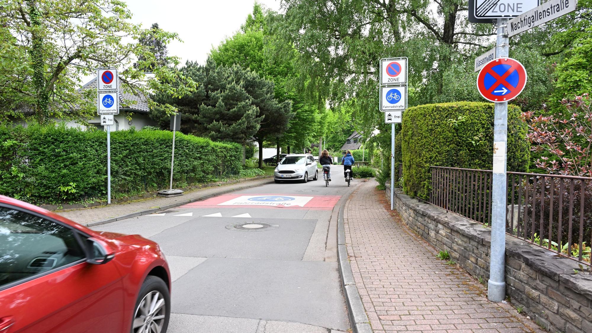 Das Foto zeigt den Hasenweg in Bergisch Gladbach