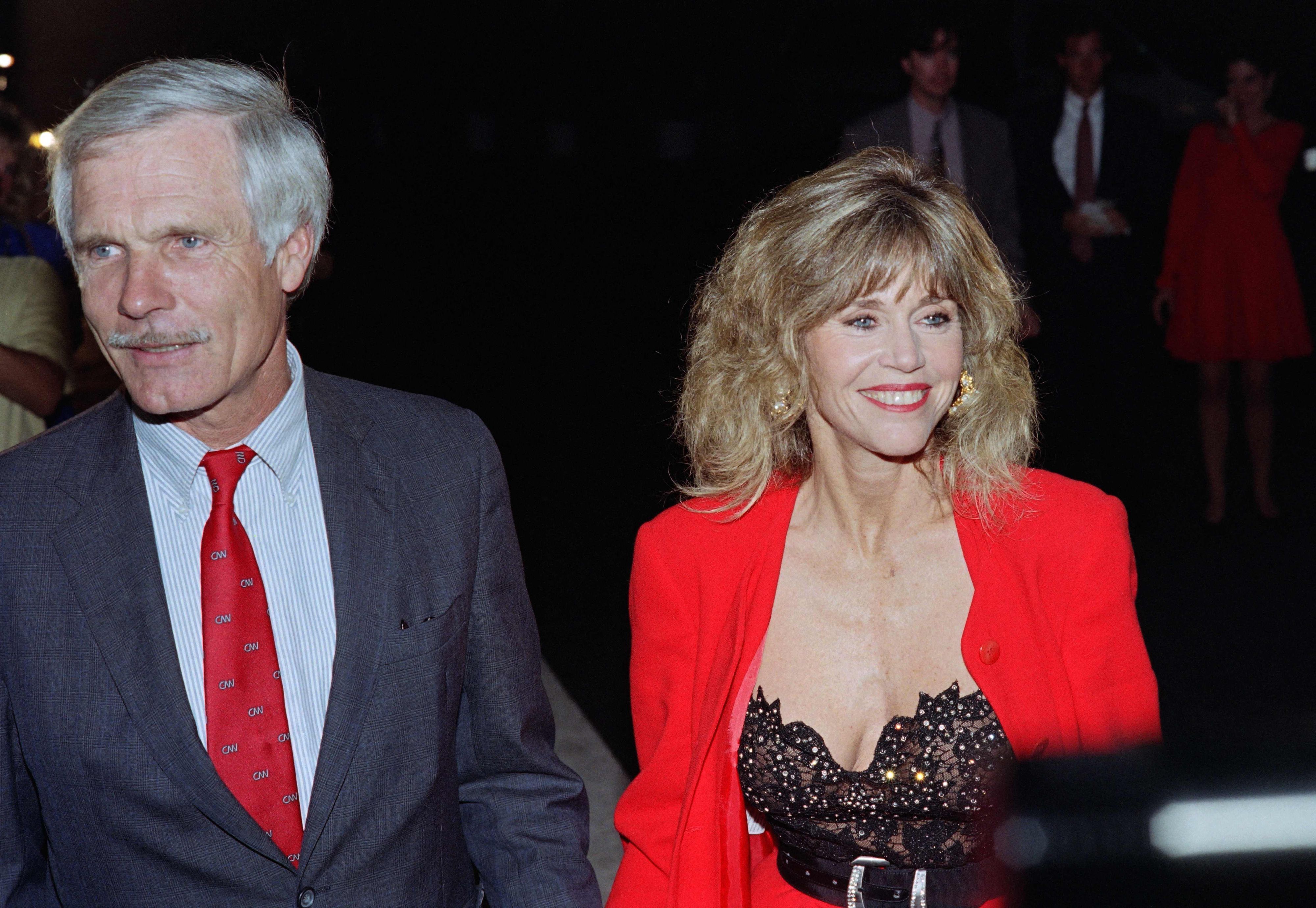 Ted Turner mit seiner damaligen Ehefrau, Hollywood-Schauspielerin und Oscar-Preisträgerin Jane Fonda.