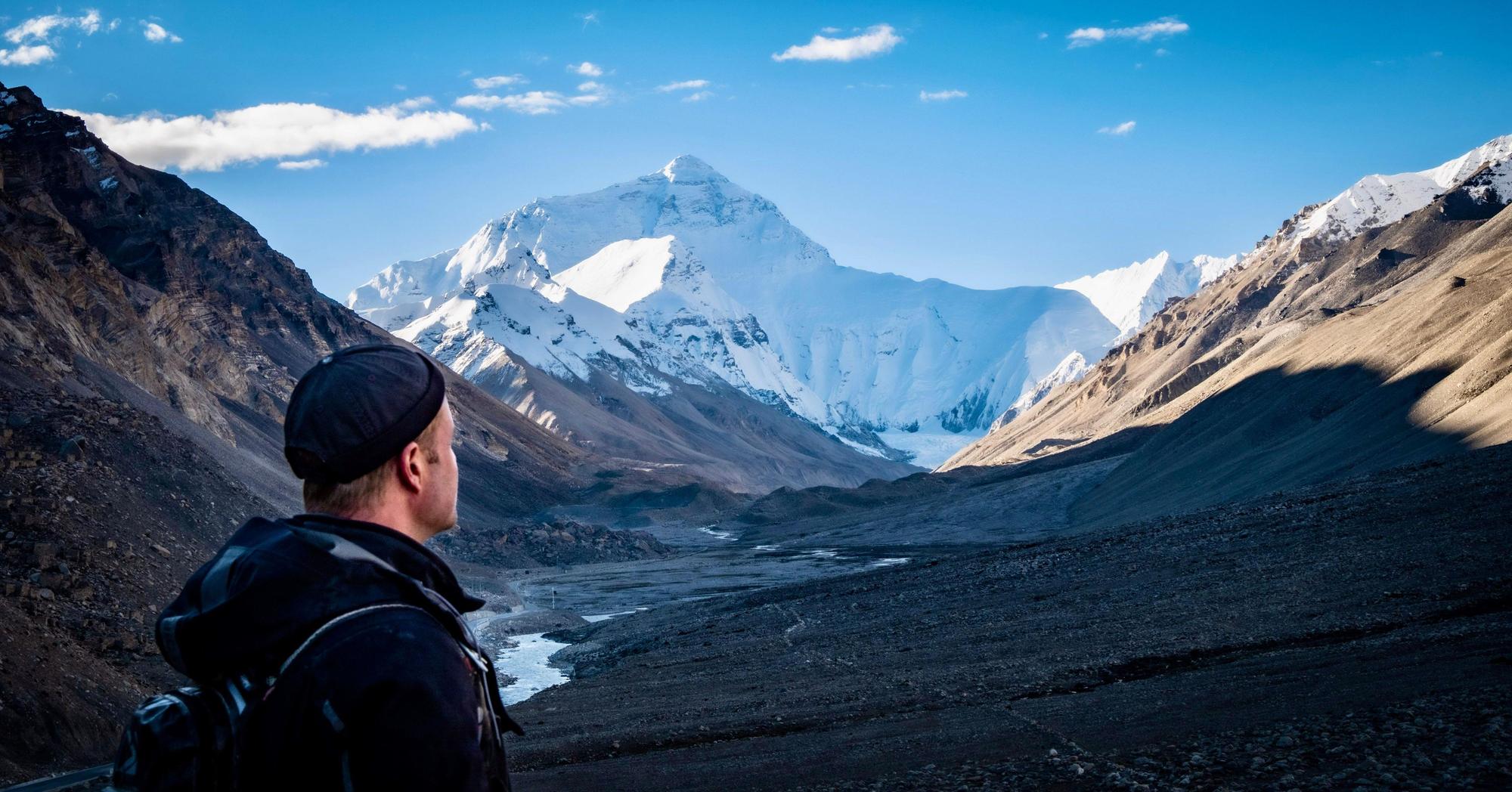 Motorradtour von Cornelius Köster nach Tibet, Blick auf den Mount Everest