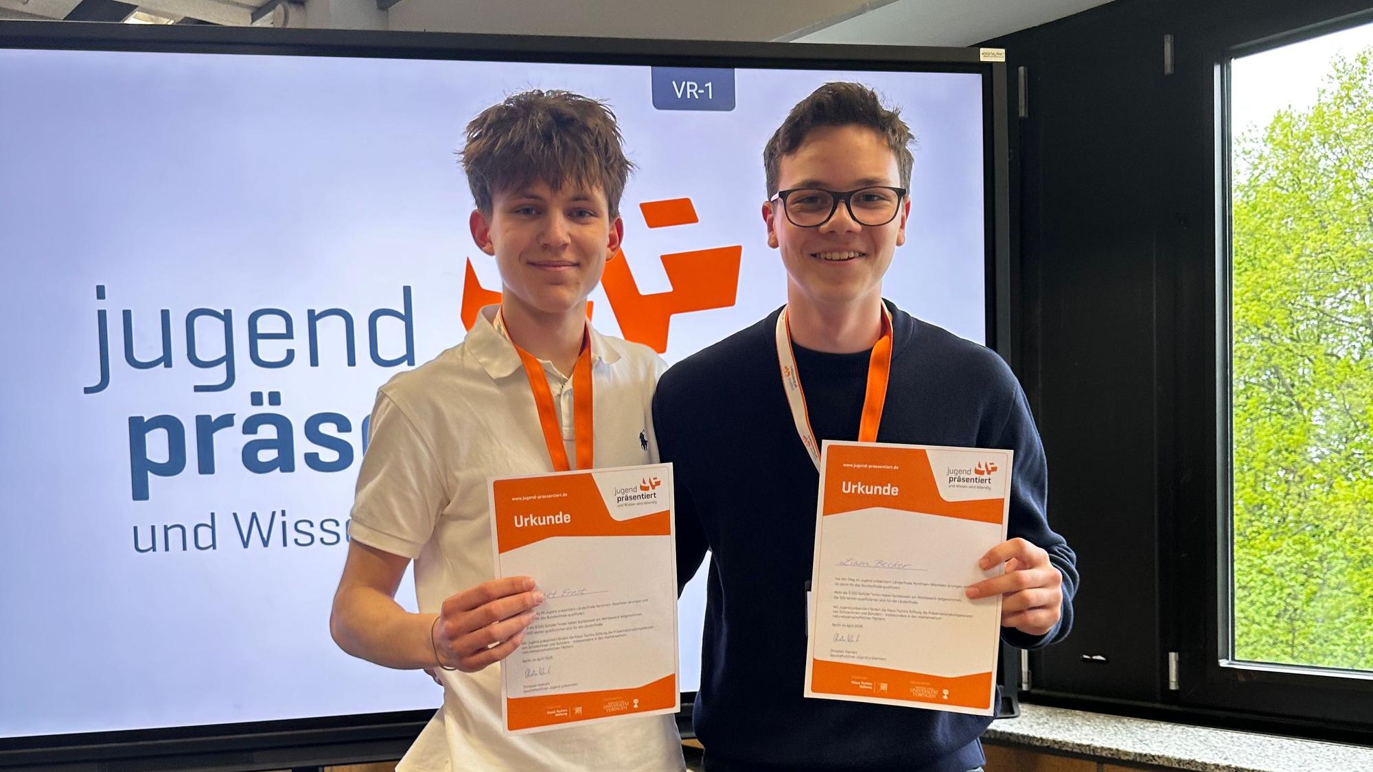 Benedikt Ernst und Liam Becker vom Gymnasium Kreuzgasse