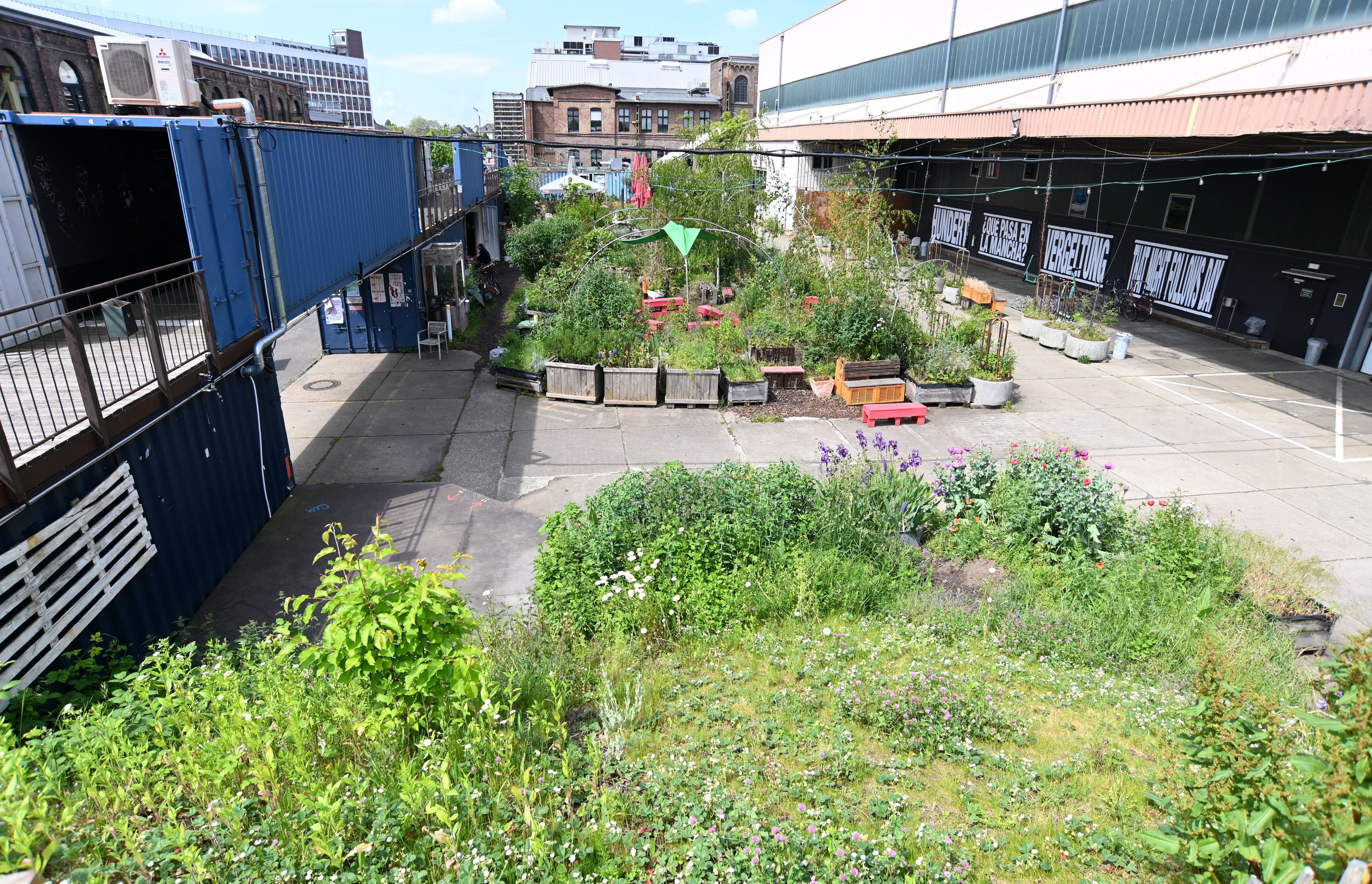 Der Carlsgarten am aktuellen Standort von Schauspiel und Depot in Mülheim.