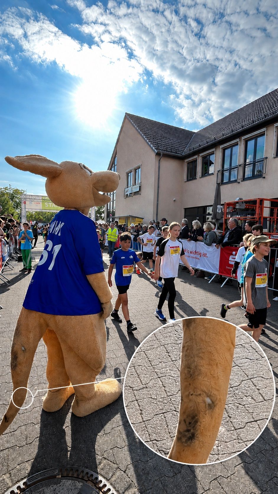 VfL-Maskottchen Gummi bei „Lindlar läuft“.