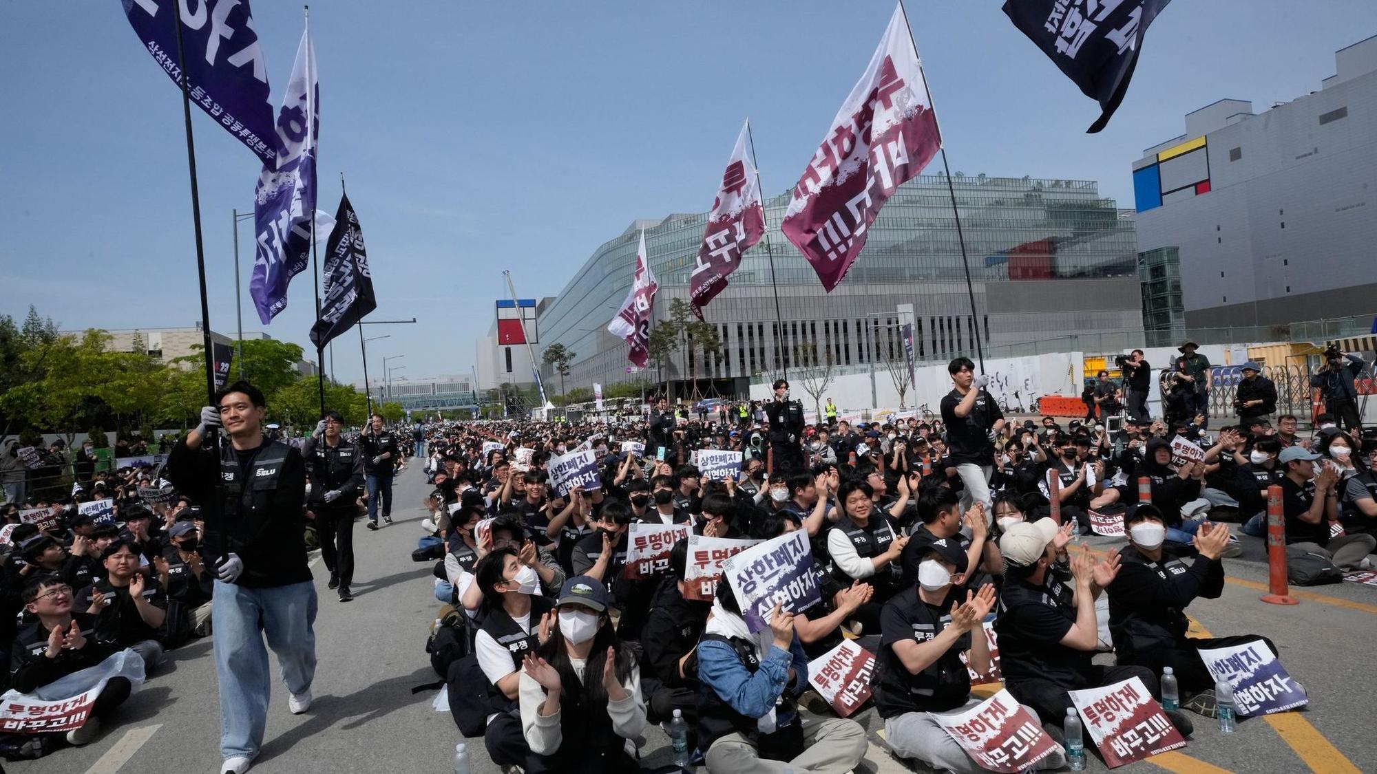 Kundgebung der Gewerkschaft von Samsung