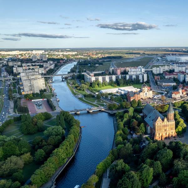 Die russische Ostsee-Exklave Kaliningrad auf einer Luftaufnahme. (Archivbild)