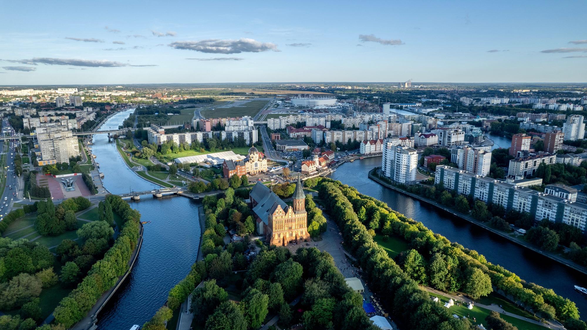 Die russische Ostsee-Exklave Kaliningrad auf einer Luftaufnahme. (Archivbild)