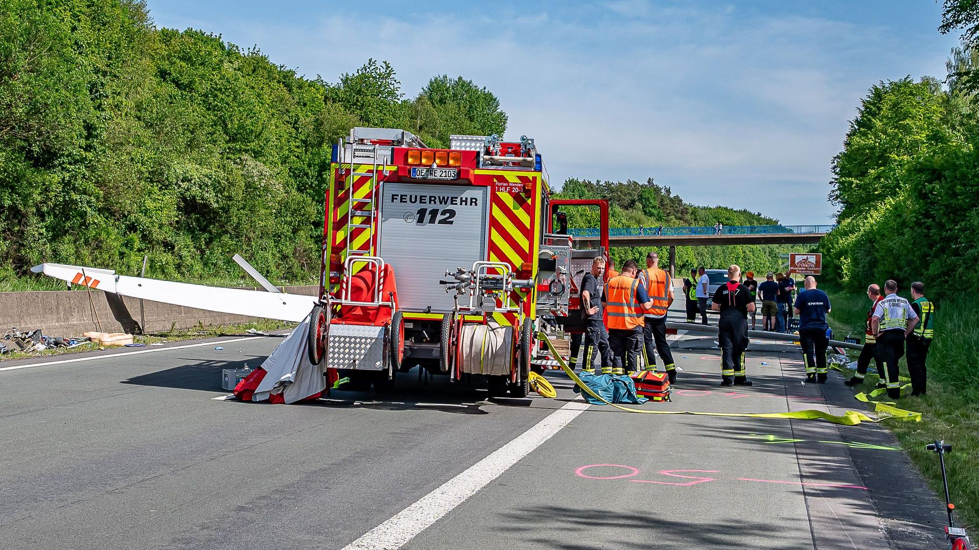 Blick auf die Unglücksstelle auf der A45 bei Hünsborn.