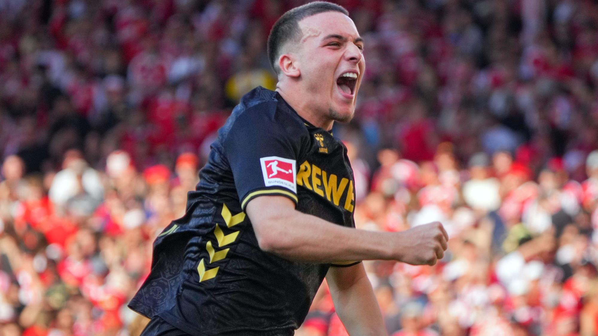 Saïd El Mala (1. FC Köln) bejubelt einen Treffer.